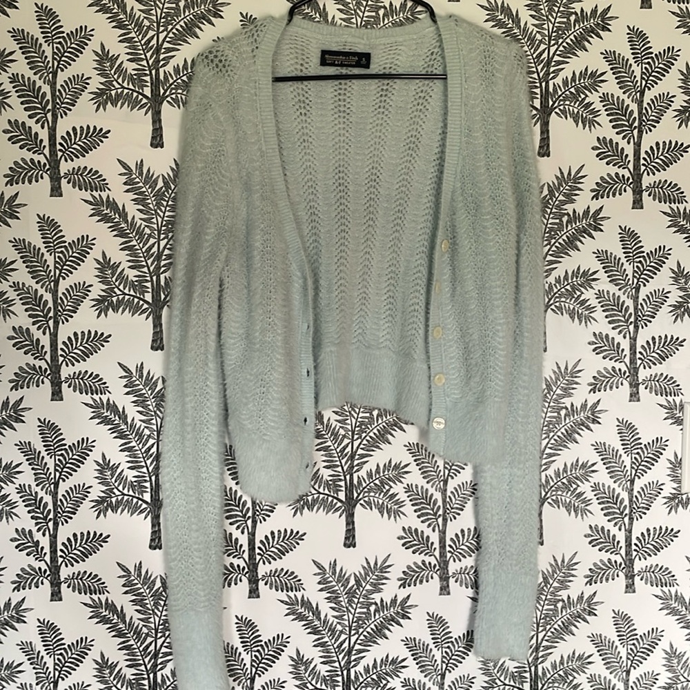 Abercrombie and Fitch Super Soft Light Blue Cardigan Sweater